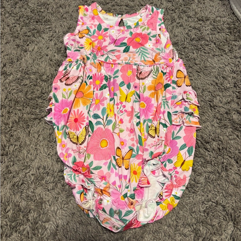 Little Sleepies Pink Floral and Butterfly One Piece